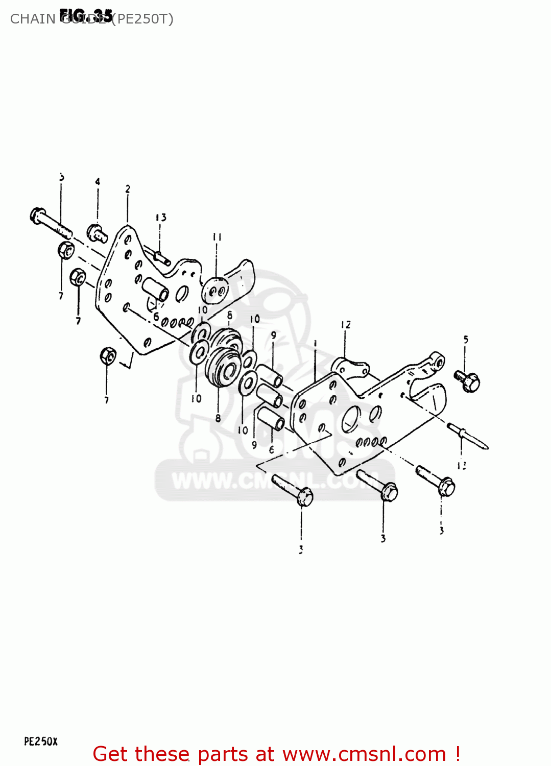 CHAIN GUIDE (PE250T) PE250 1980 (T) USA (E03)