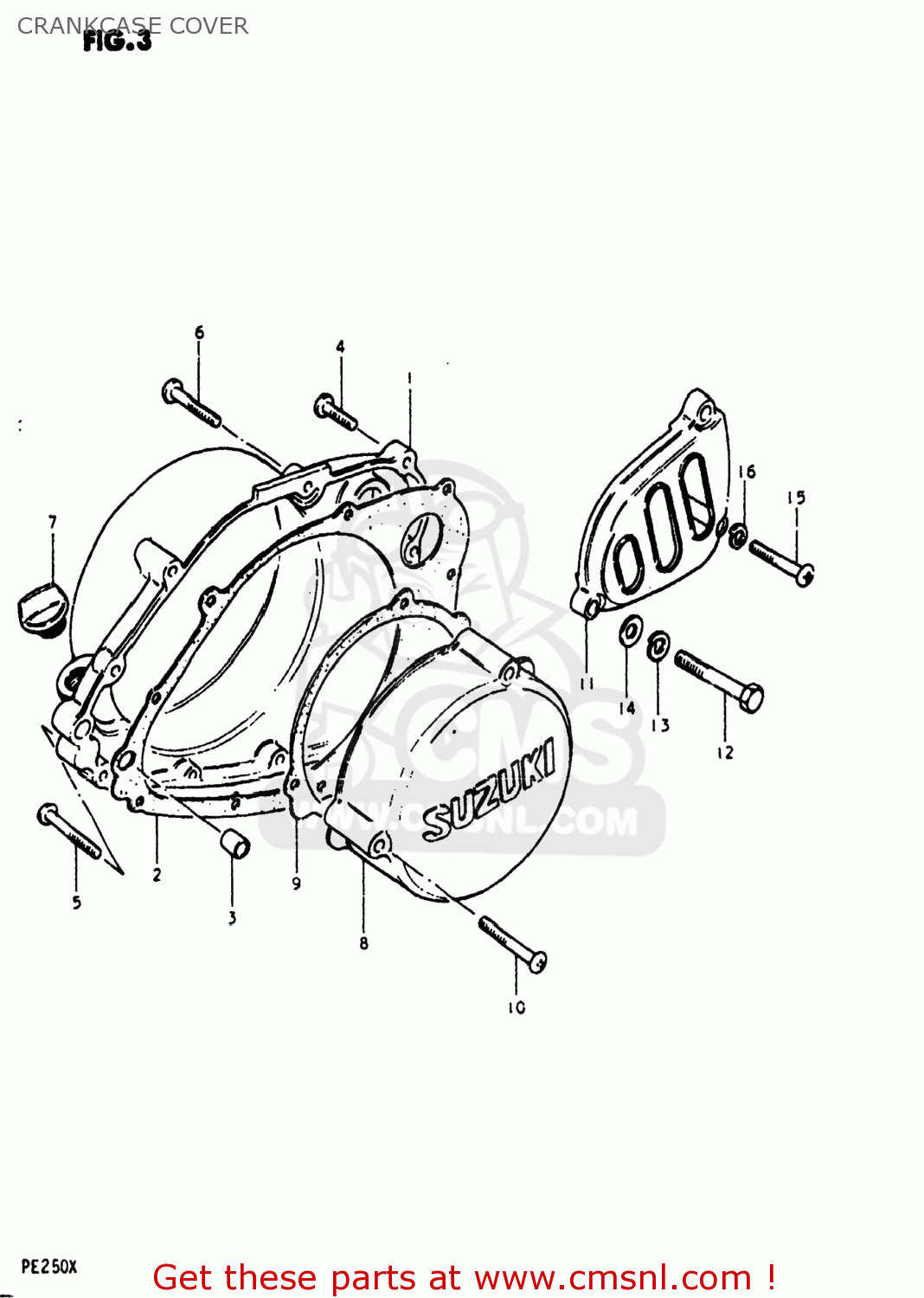 CRANKCASE COVER PE250 1980 (T) USA (E03)
