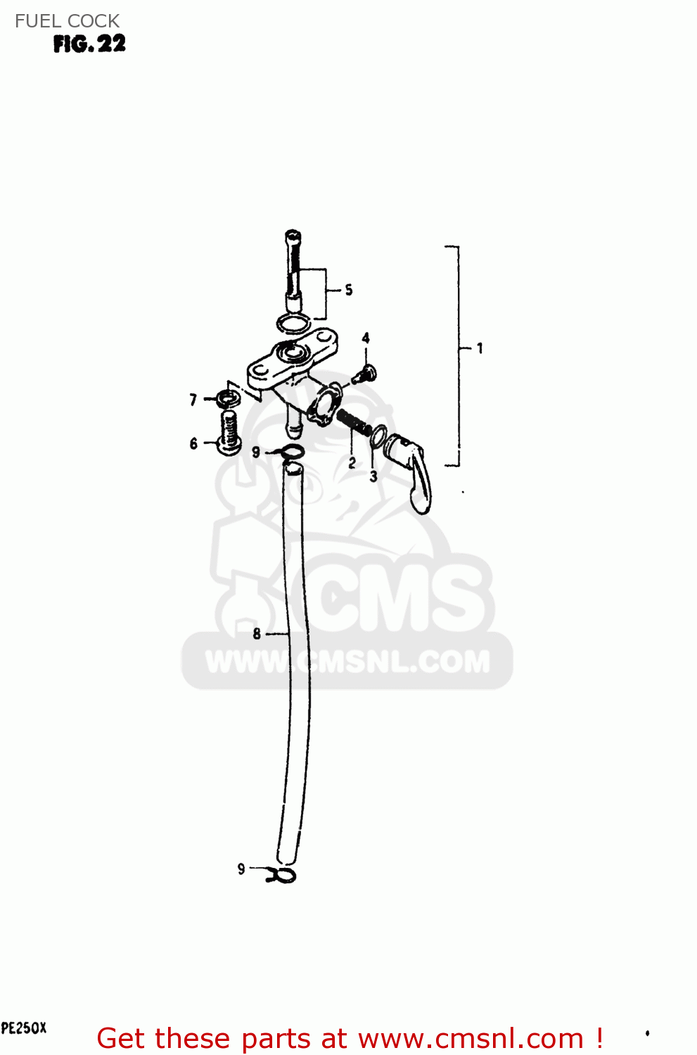 FUEL COCK PE250 1980 (T) USA (E03)