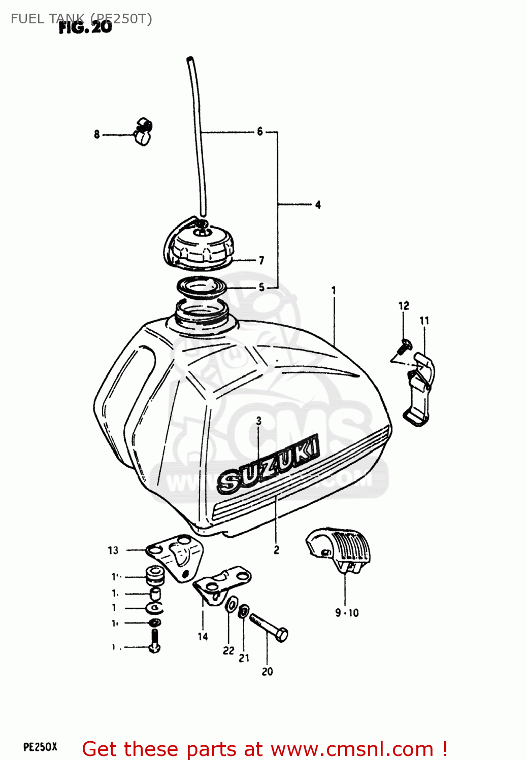 FUEL TANK (PE250T) PE250 1980 (T) USA (E03)