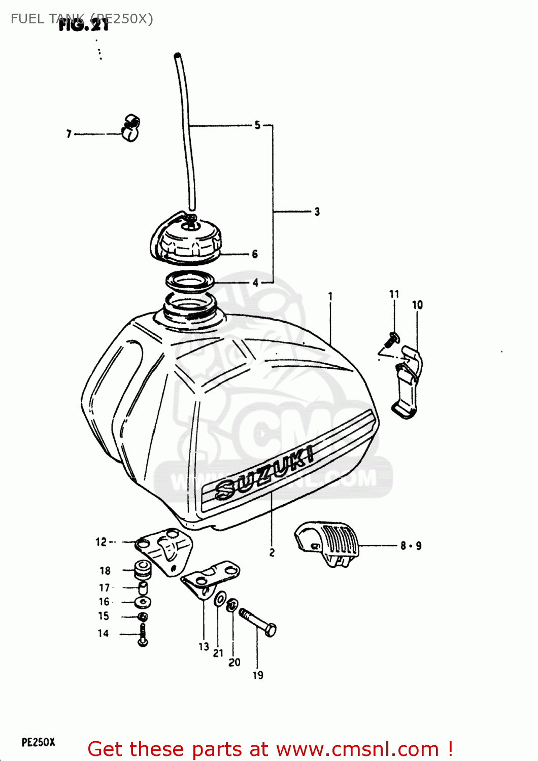 FUEL TANK (PE250X) PE250 1980 (T) USA (E03)