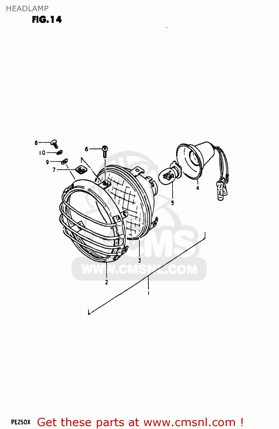 HEADLAMP PE250 1980 (T) USA (E03)