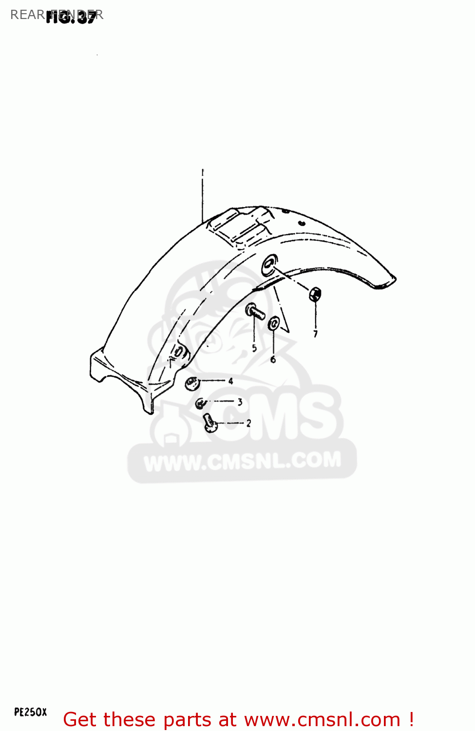 REAR FENDER PE250 1980 (T) USA (E03)