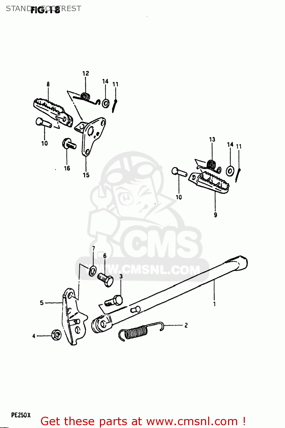 STAND - FOOTREST PE250 1980 (T) USA (E03)