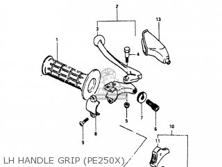 LH HANDLE GRIP (PE250X) - PE250 1980 (T) USA (E03)