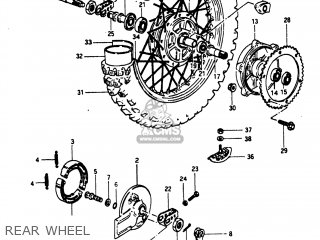 REAR WHEEL - PE250 1980 (T) USA (E03)