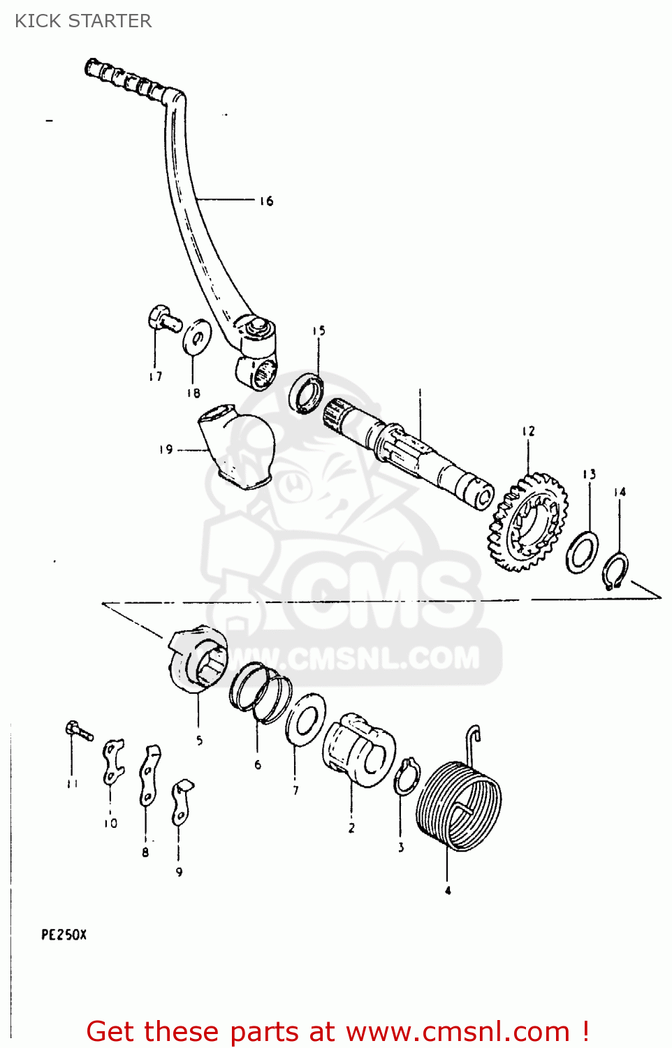 KICK STARTER PE250 1981 (X) (E01 E02 E04 E15 E21 E24)
