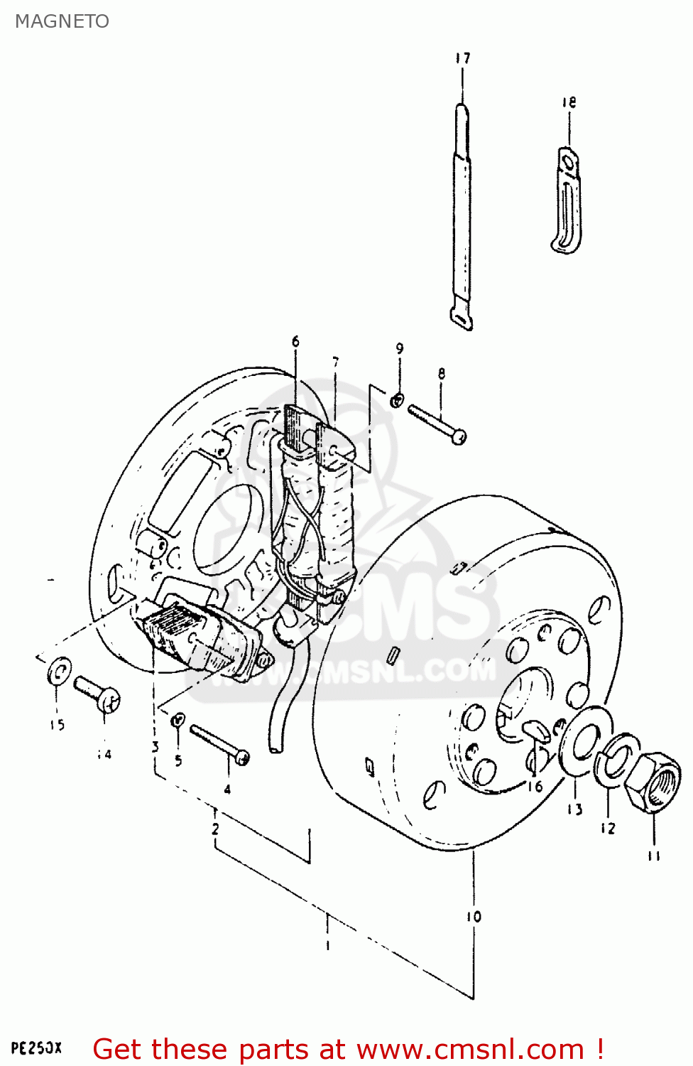 MAGNETO PE250 1981 (X) (E01 E02 E04 E15 E21 E24)