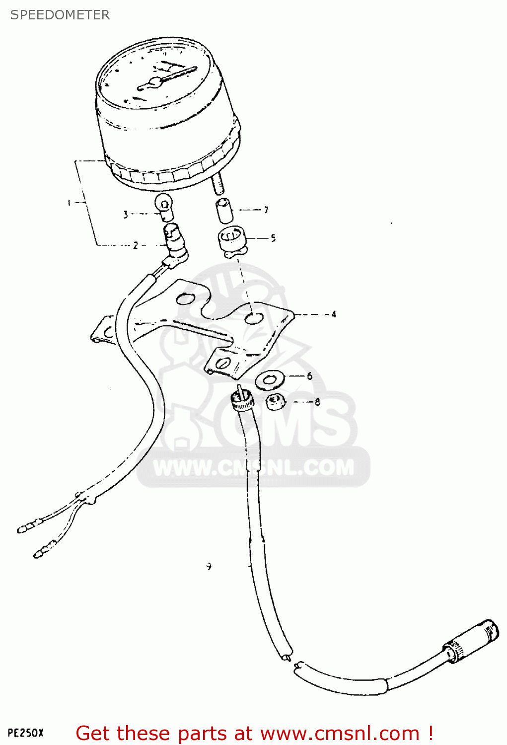 SPEEDOMETER PE250 1981 (X) (E01 E02 E04 E15 E21 E24)