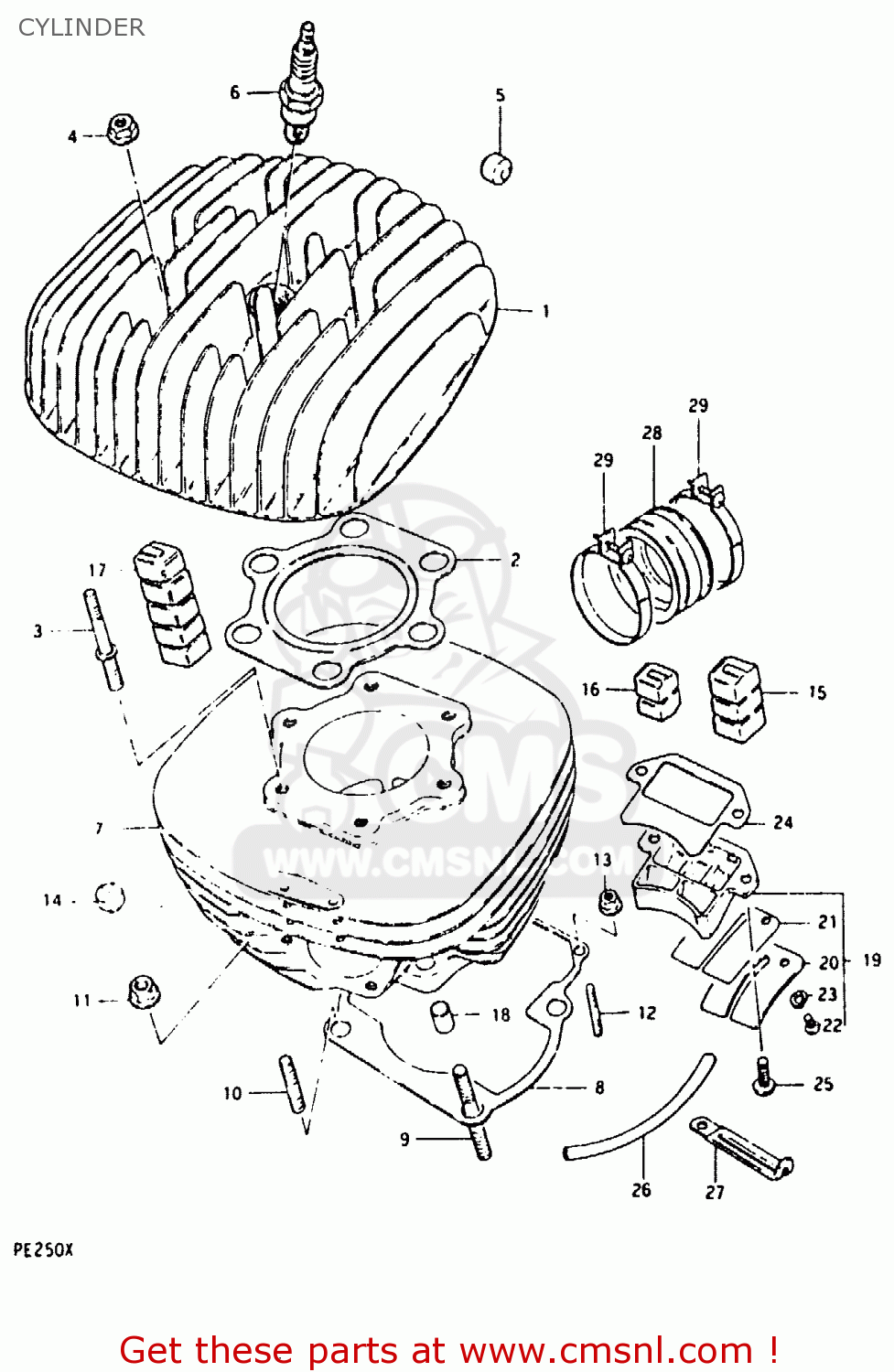 CYLINDER PE250 1981 (X) (E01 E02 E04 E15 E21 E24)