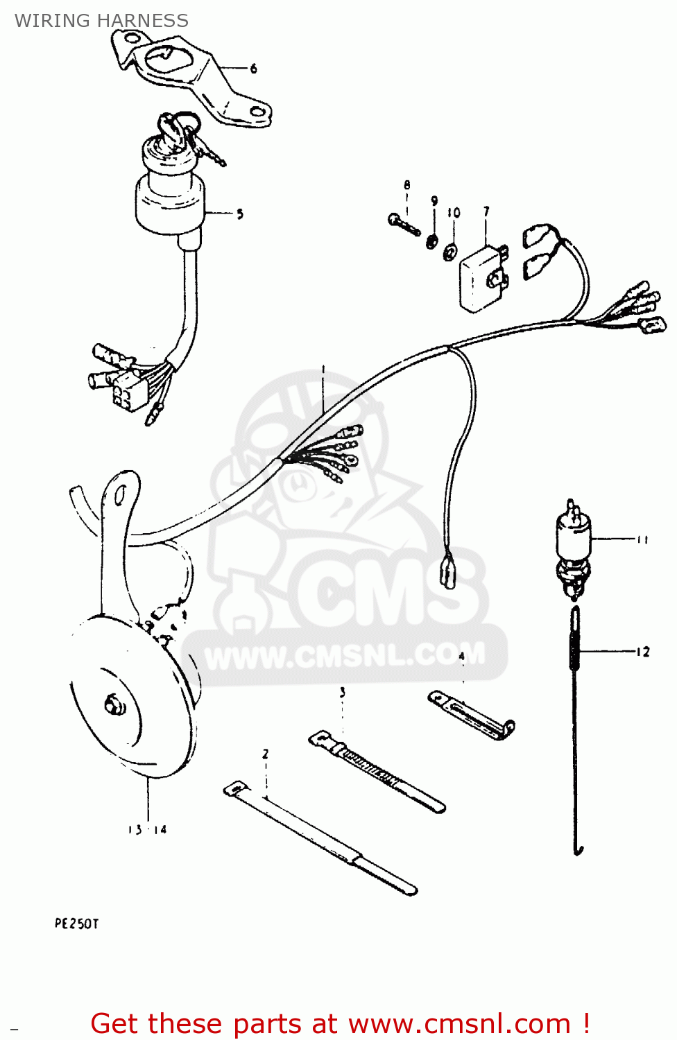 WIRING HARNESS PE250 1981 (X) (E01 E02 E04 E15 E21 E24)