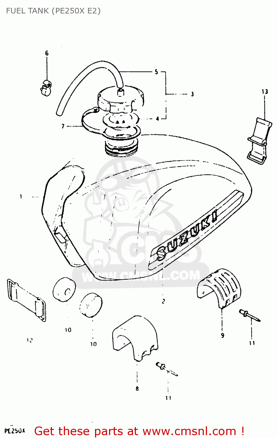 FUEL TANK (PE250X E2) PE250 1981 (X) (E01 E02 E04 E15 E21 E24)