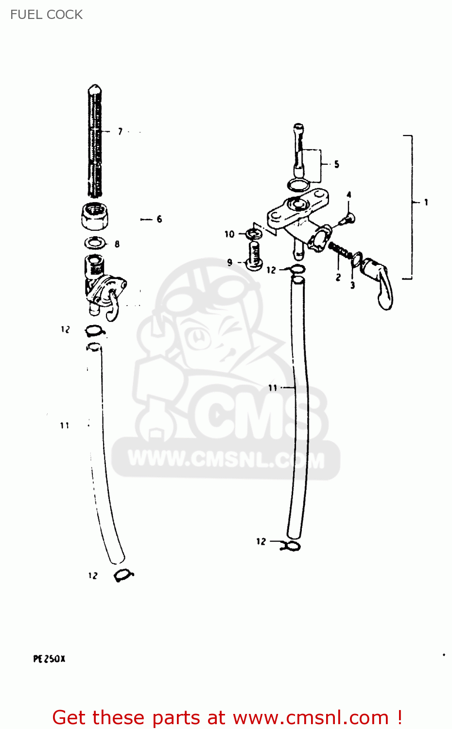 FUEL COCK PE250 1981 (X) (E01 E02 E04 E15 E21 E24)