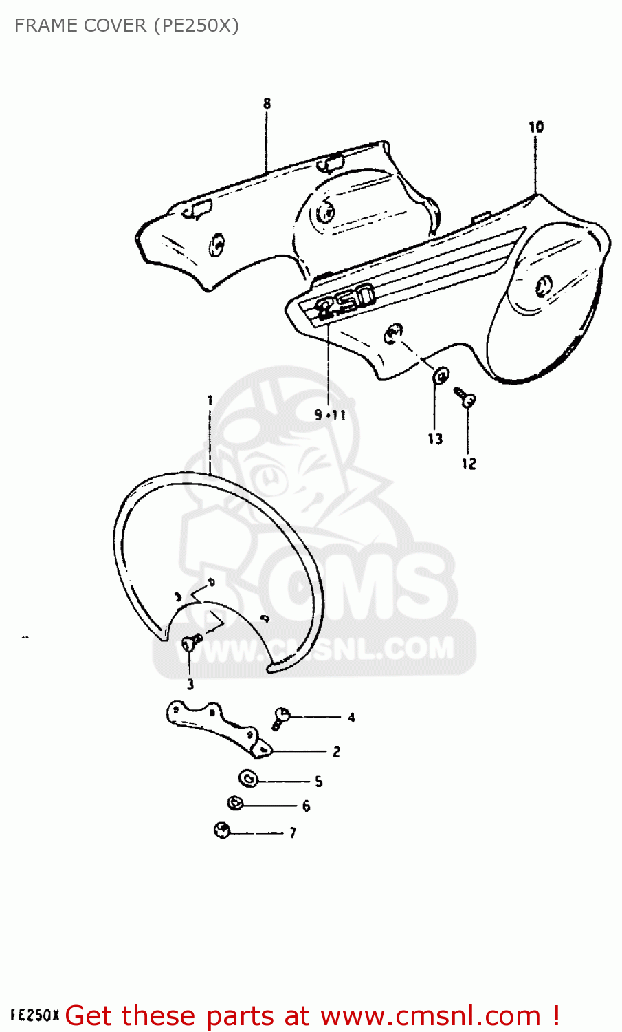 FRAME COVER (PE250X) PE250 1981 (X) (E01 E02 E04 E15 E21 E24)