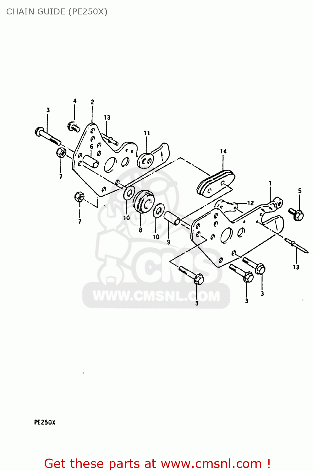 CHAIN GUIDE (PE250X) PE250 1981 (X) (E01 E02 E04 E15 E21 E24)