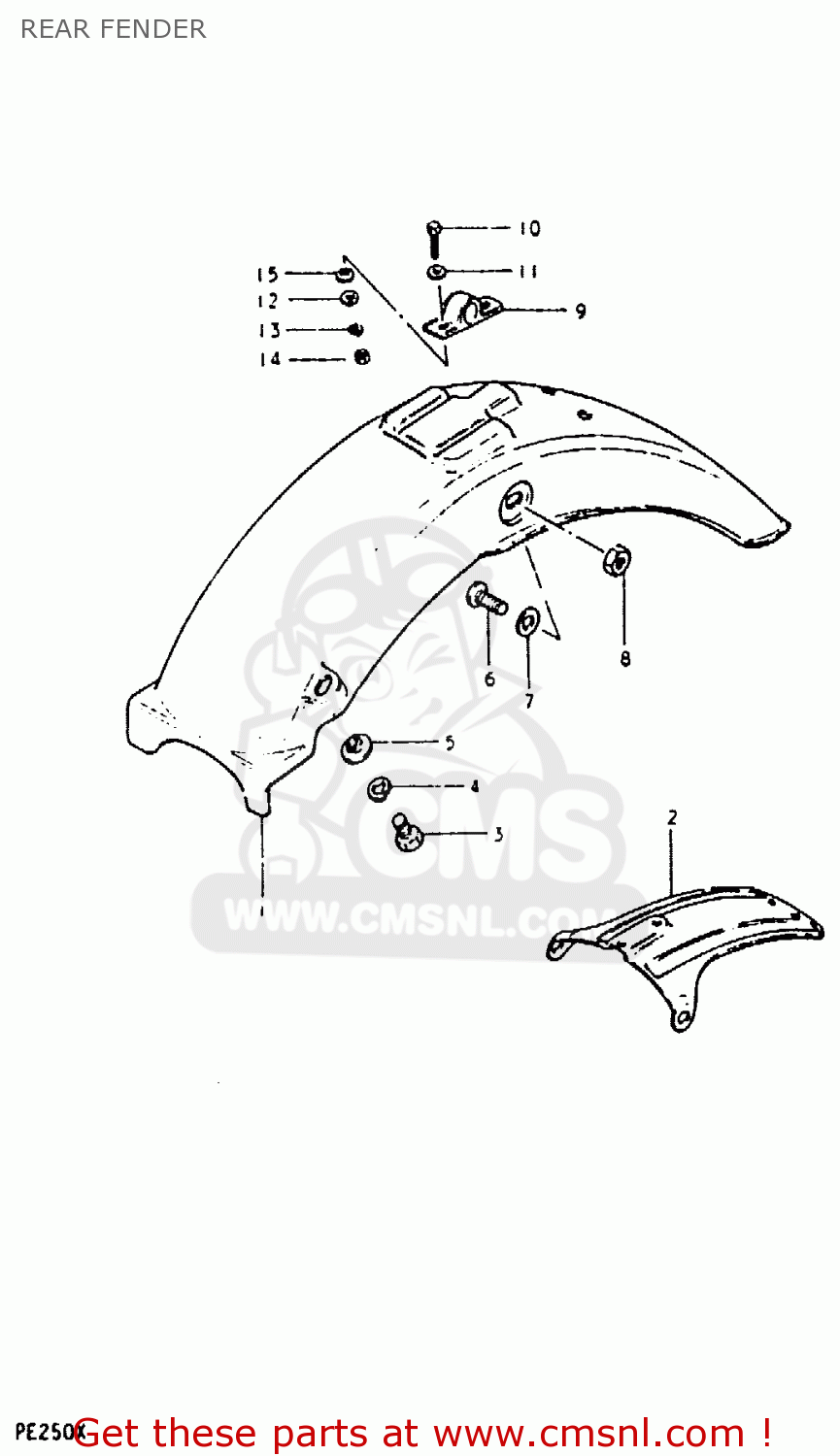 REAR FENDER PE250 1981 (X) (E01 E02 E04 E15 E21 E24)