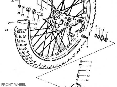 FRONT WHEEL - PE250 1981 (X) (E01 E02 E04 E15 E21 E24)