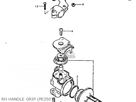 RH HANDLE GRIP (PE250T) - PE250 1981 (X) (E01 E02 E04 E15 E21 E24)