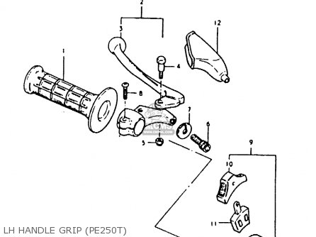 LH HANDLE GRIP (PE250T) - PE250 1981 (X) (E01 E02 E04 E15 E21 E24)