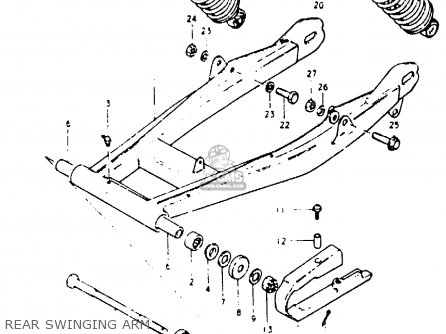 REAR SWINGING ARM - PE250 1981 (X) (E01 E02 E04 E15 E21 E24)
