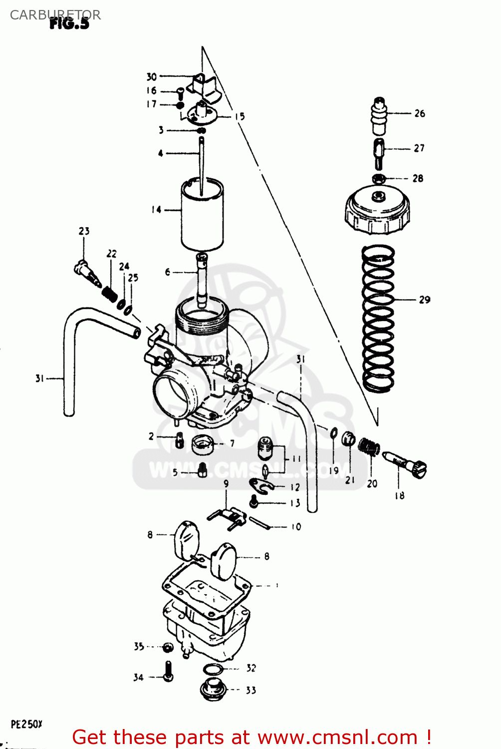 CARBURETOR PE250 1981 (X) USA (E03)