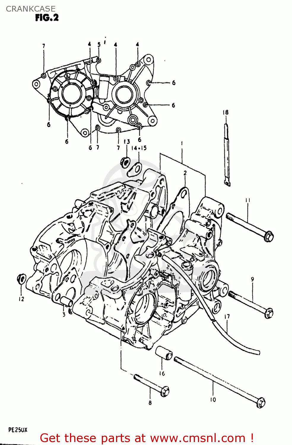 CRANKCASE PE250 1981 (X) USA (E03)