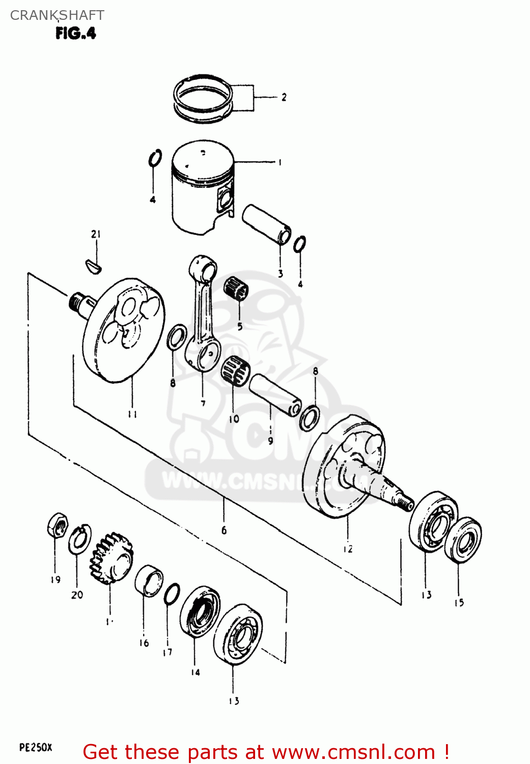 CRANKSHAFT PE250 1981 (X) USA (E03)