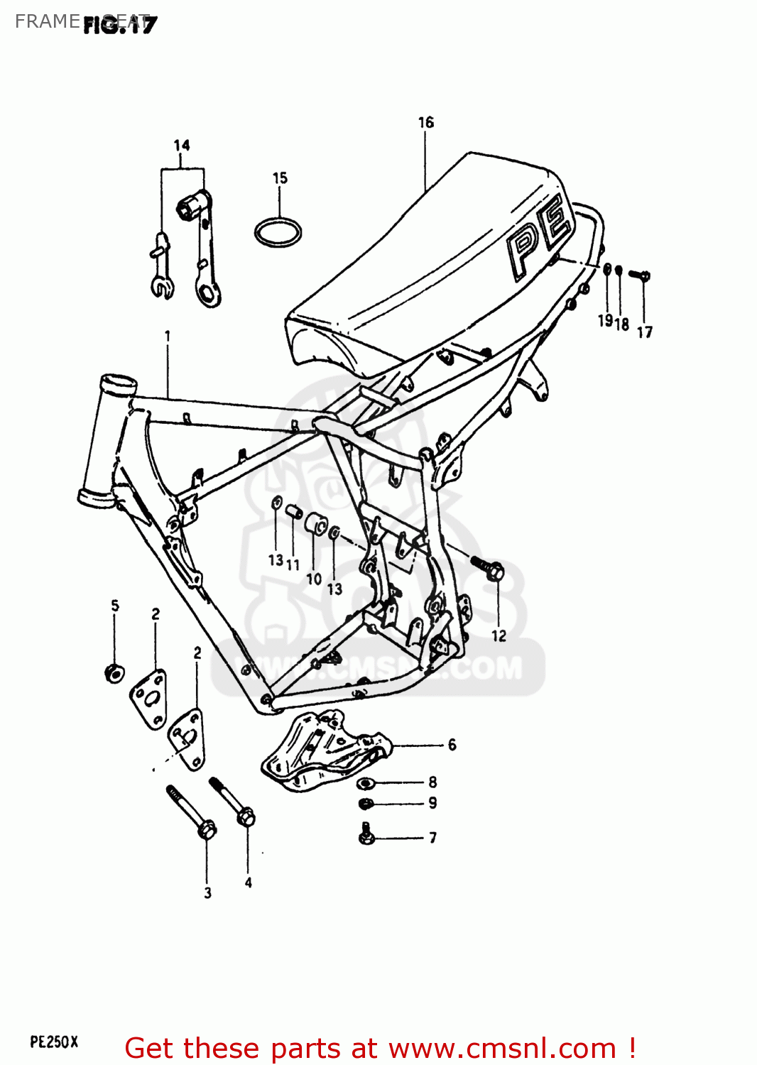 FRAME - SEAT PE250 1981 (X) USA (E03)