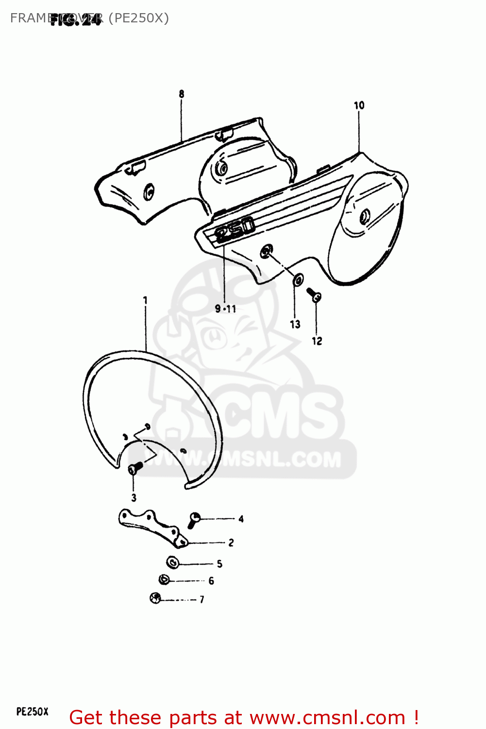 FRAME COVER (PE250X) PE250 1981 (X) USA (E03)