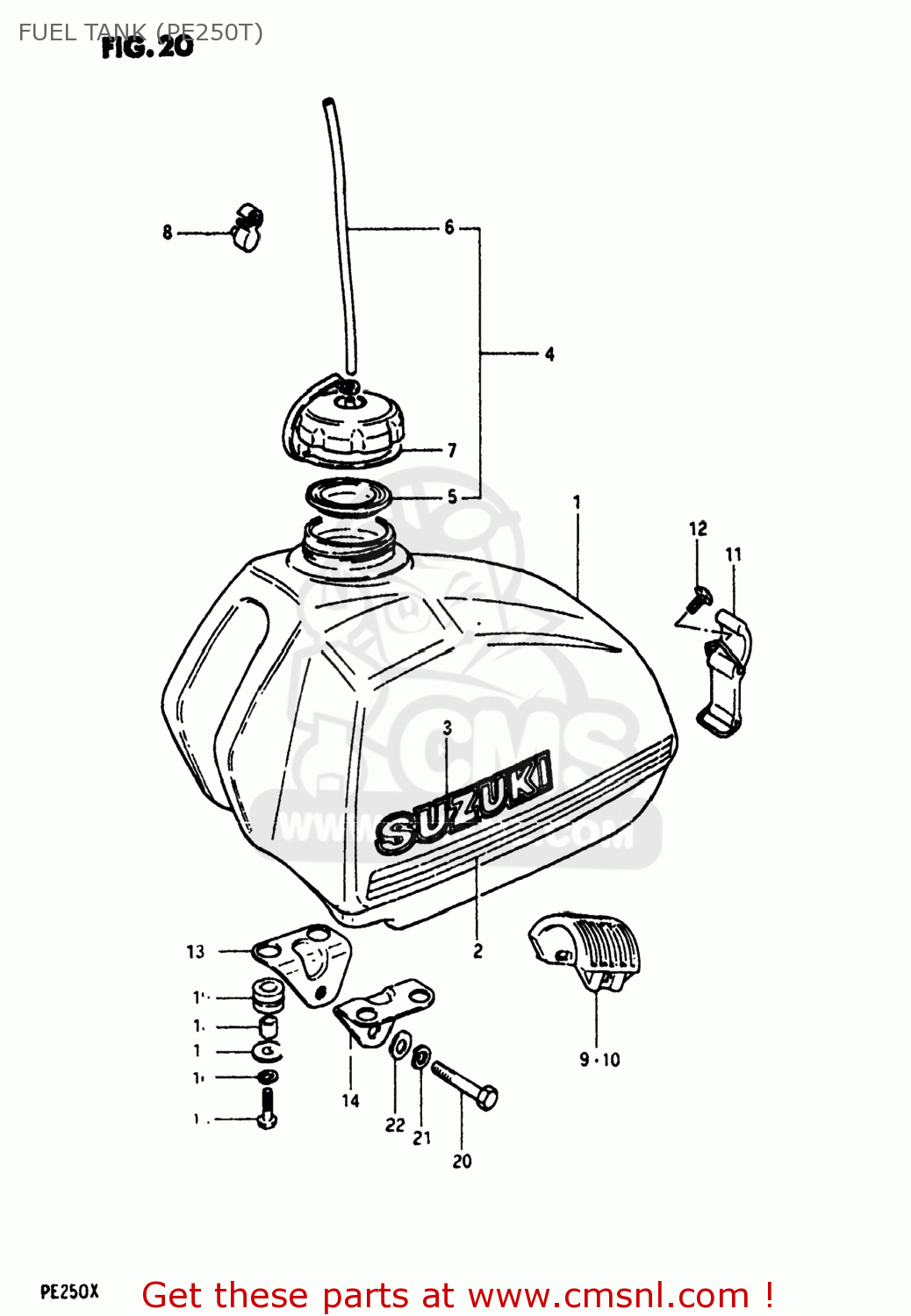 FUEL TANK (PE250T) PE250 1981 (X) USA (E03)