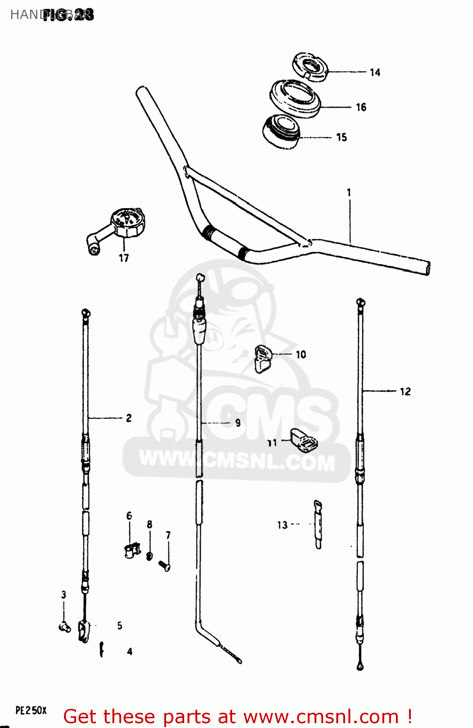 HANDLEBAR PE250 1981 (X) USA (E03)