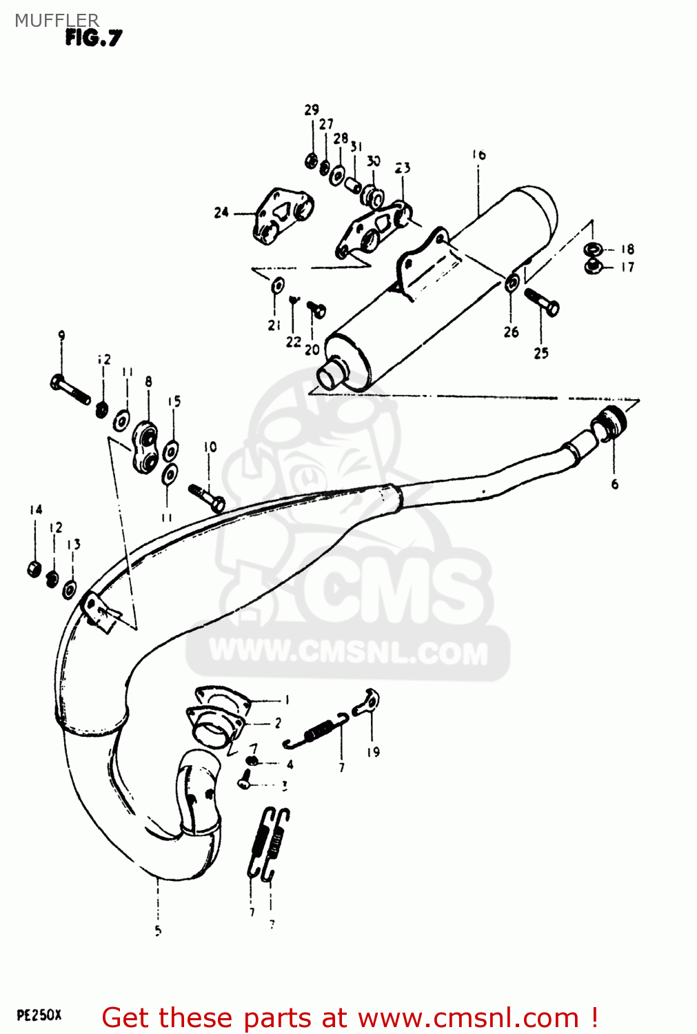 MUFFLER PE250 1981 (X) USA (E03)