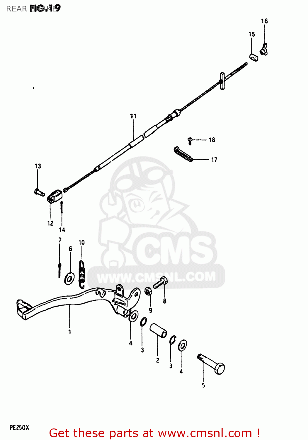 REAR BRAKE PE250 1981 (X) USA (E03)