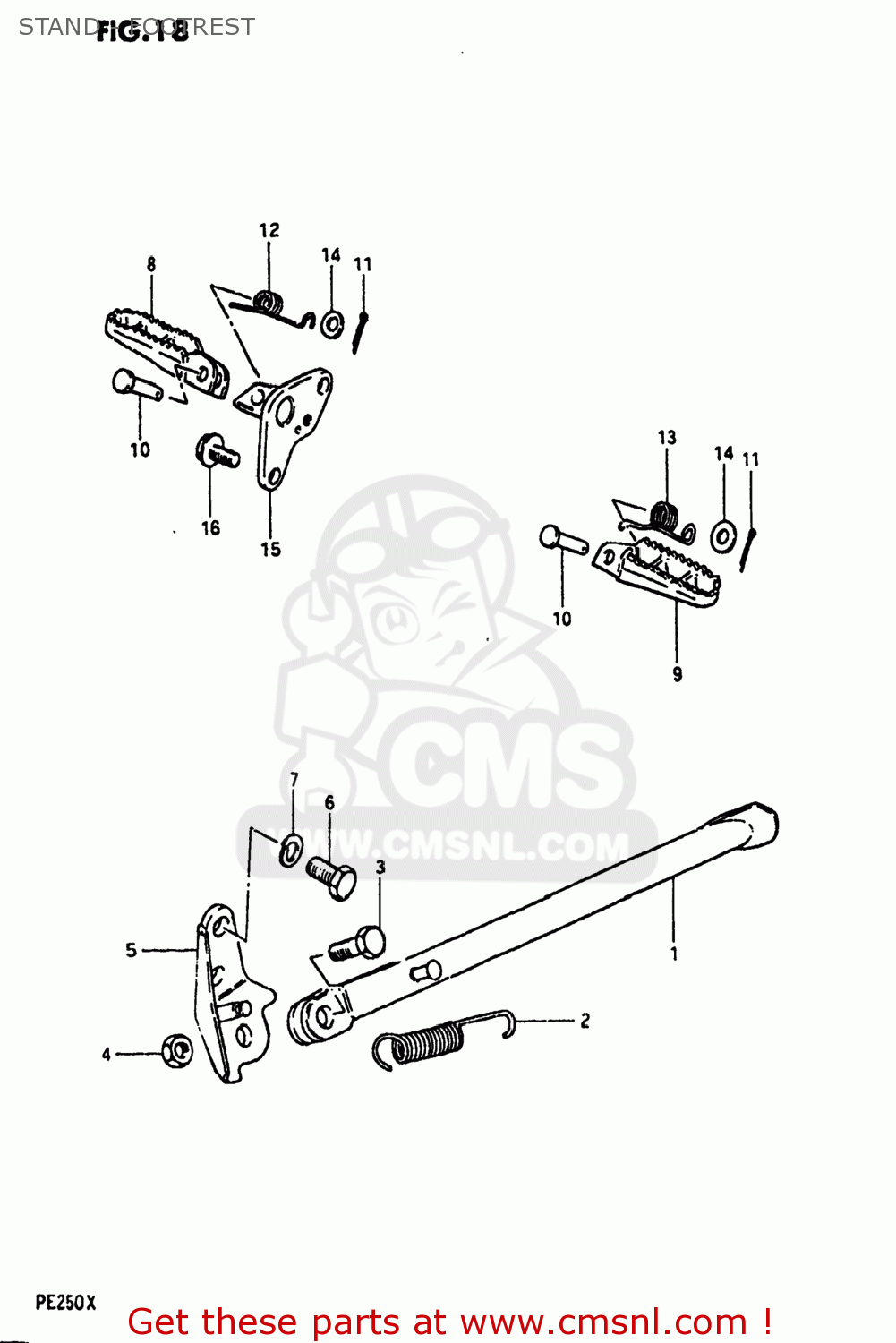 STAND - FOOTREST PE250 1981 (X) USA (E03)