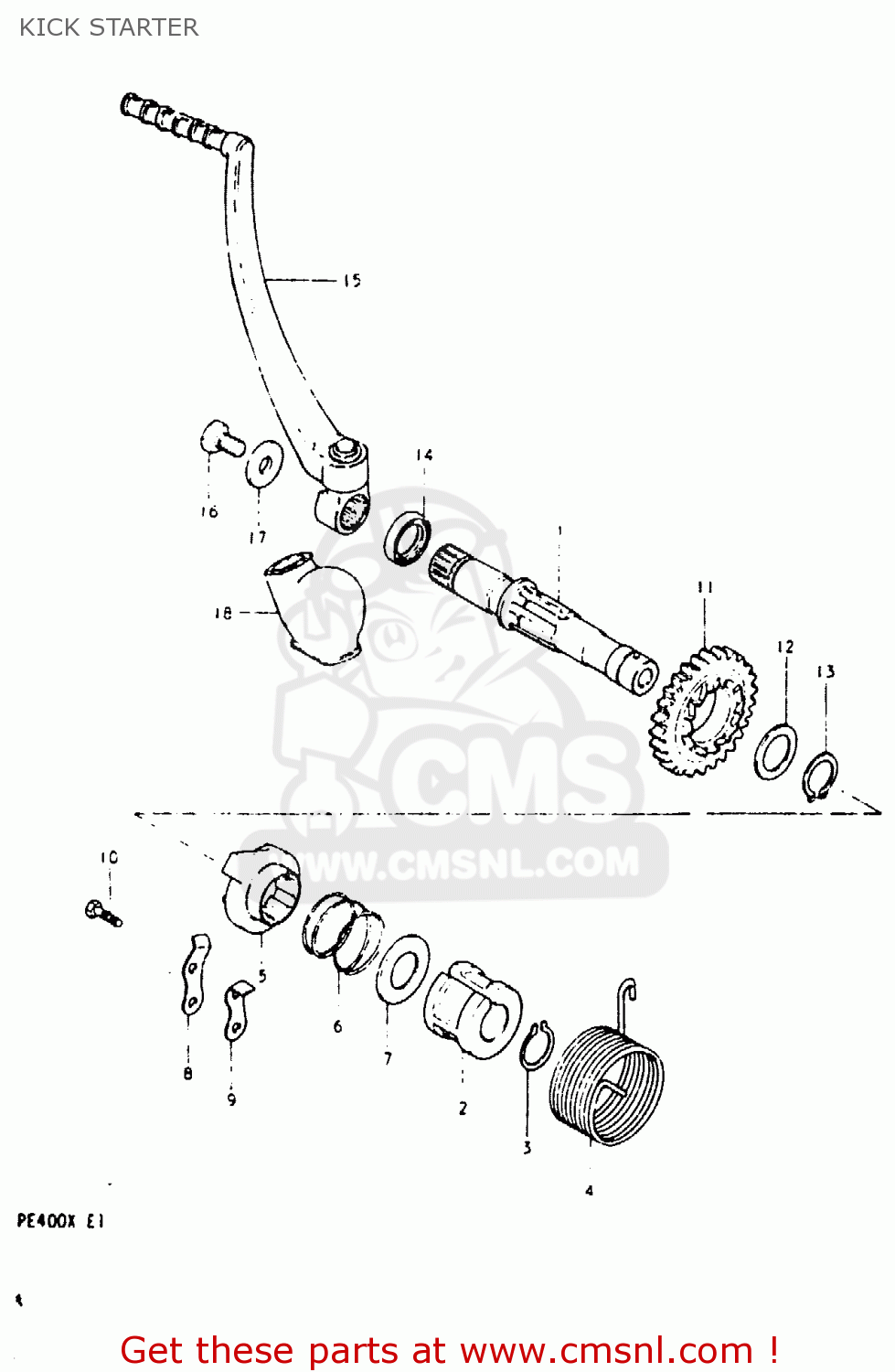 KICK STARTER PE400 1980 (T) (E01 E02 E15 E24)