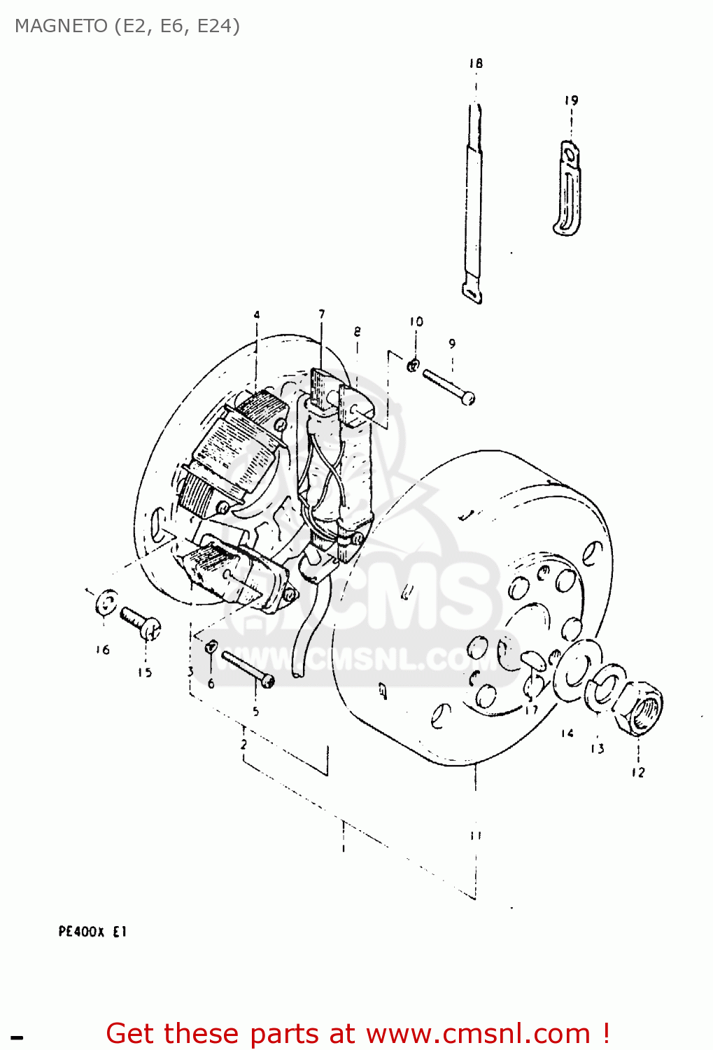 MAGNETO (E2, E6, E24) PE400 1980 (T) (E01 E02 E15 E24)