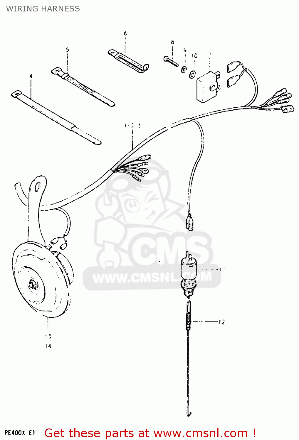 WIRING HARNESS PE400 1980 (T) (E01 E02 E15 E24)