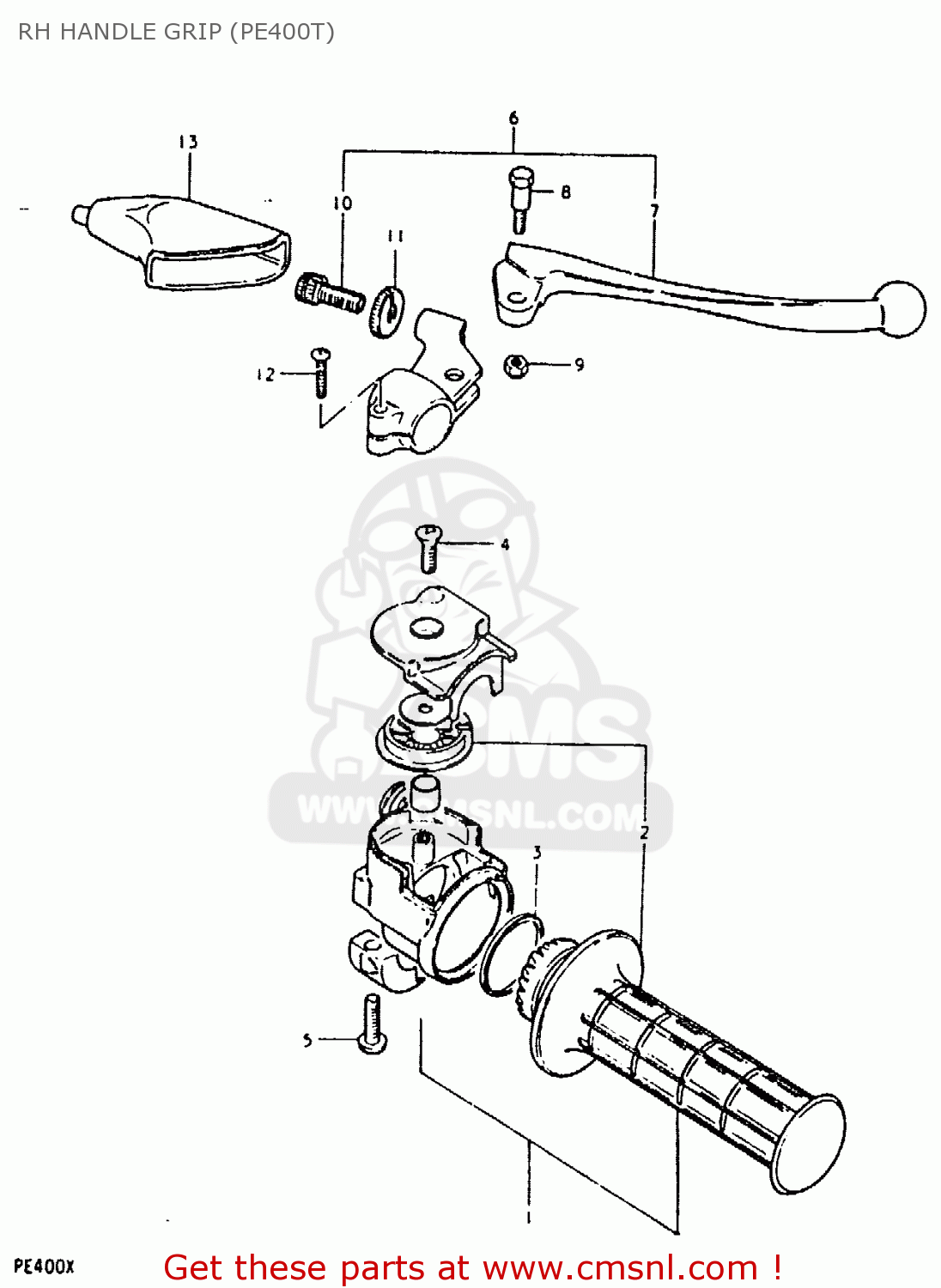 RH HANDLE GRIP (PE400T) PE400 1980 (T) (E01 E02 E15 E24)