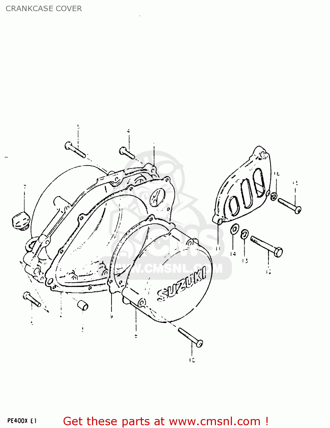 CRANKCASE COVER PE400 1980 (T) (E01 E02 E15 E24)