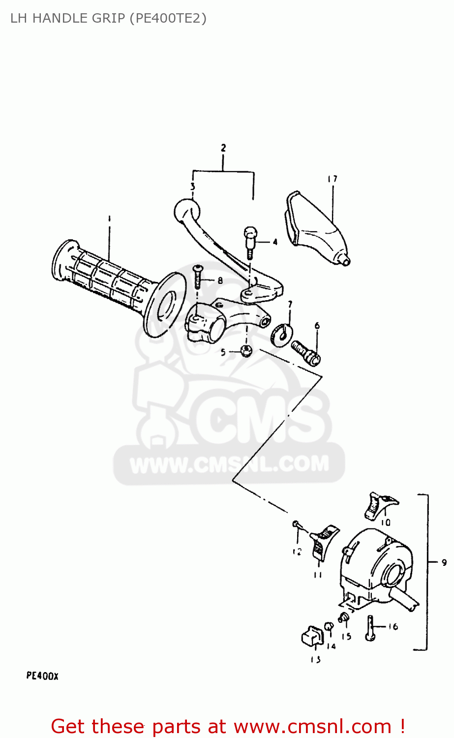 LH HANDLE GRIP (PE400TE2) PE400 1980 (T) (E01 E02 E15 E24)