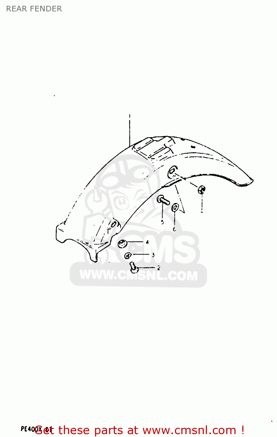 REAR FENDER PE400 1980 (T) (E01 E02 E15 E24)