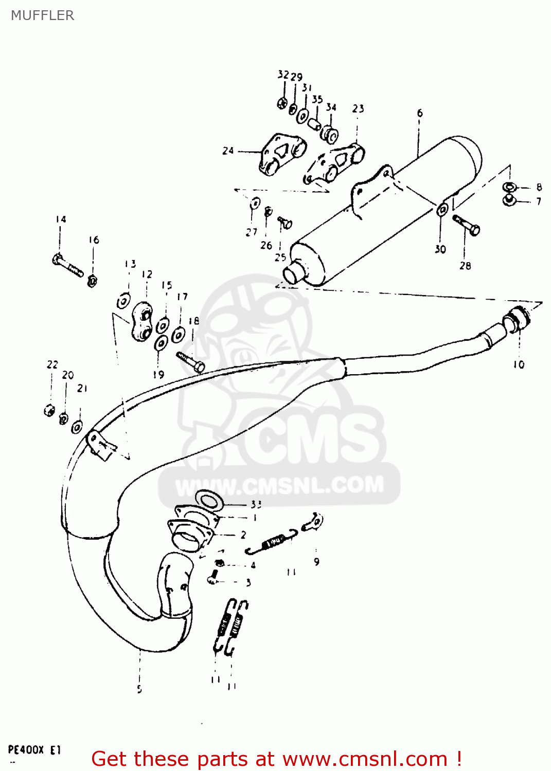 MUFFLER PE400 1980 (T) (E01 E02 E15 E24)