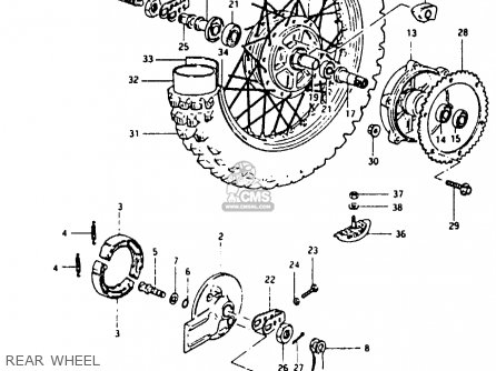 REAR WHEEL - PE400 1980 (T) (E01 E02 E15 E24)