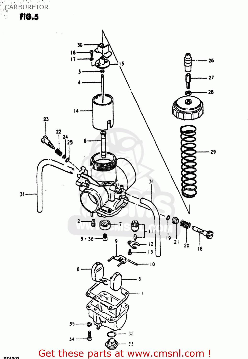 Suzuki PE400 1980 (T) USA (E03) CARBURETOR - buy original CARBURETOR ...