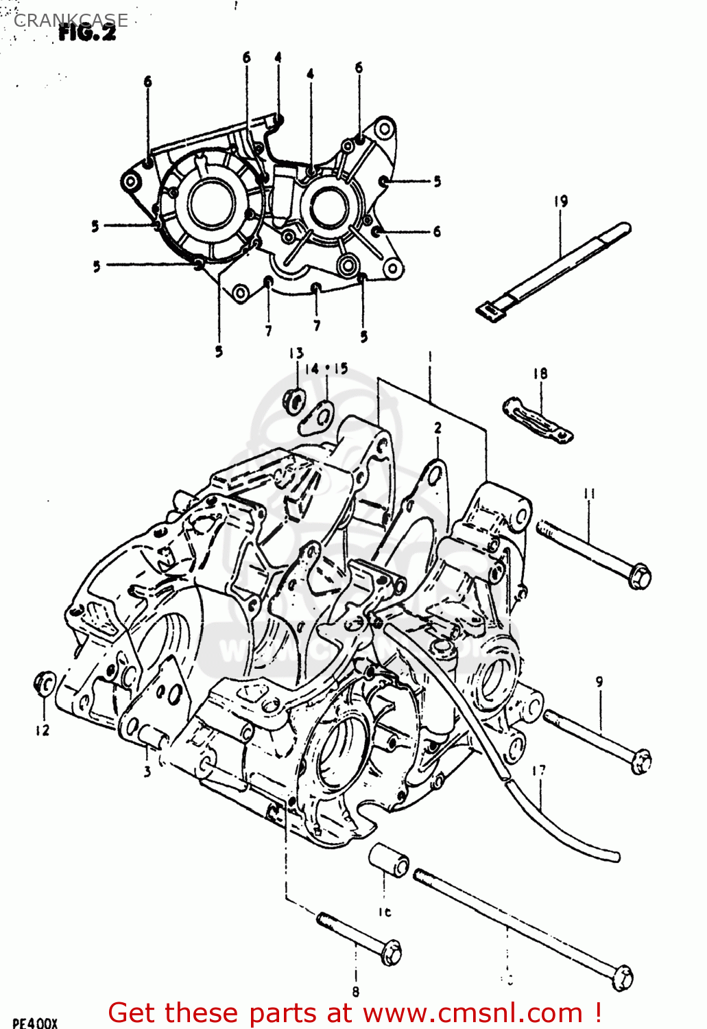 CRANKCASE PE400 1980 (T) USA (E03)