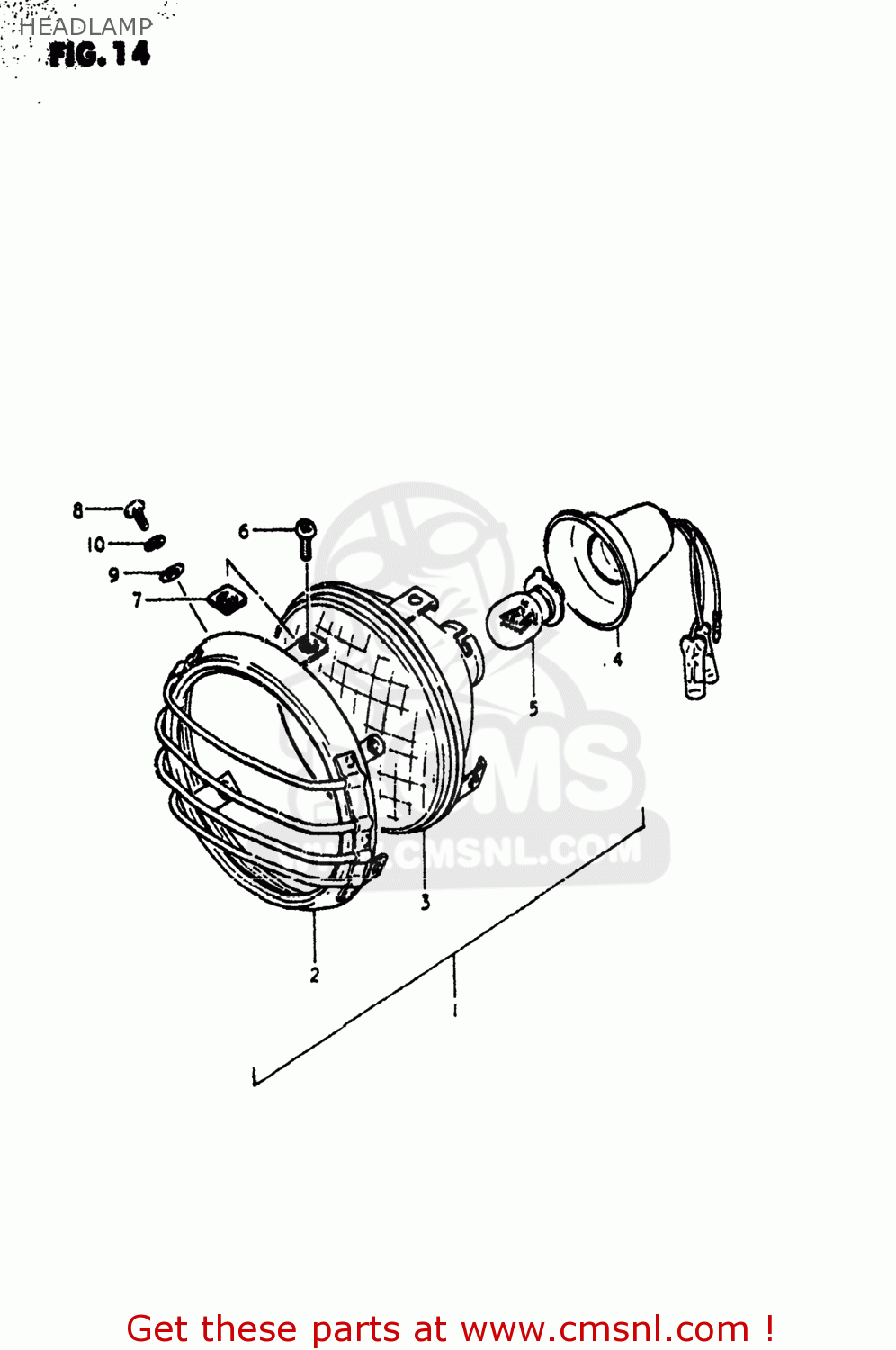 HEADLAMP PE400 1980 (T) USA (E03)