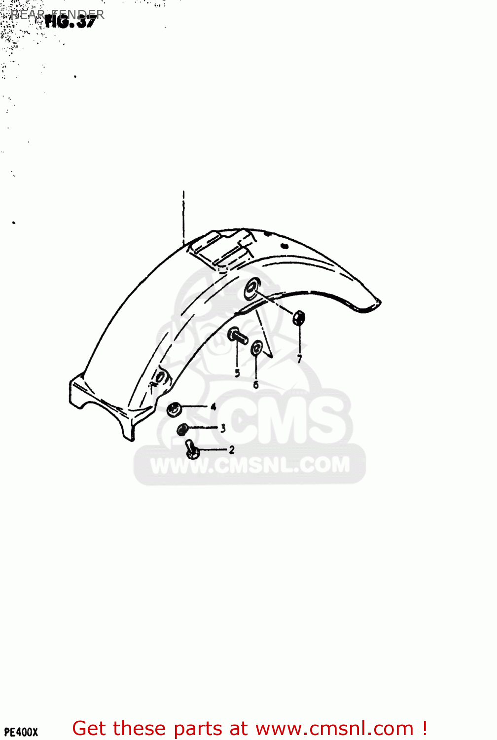 REAR FENDER PE400 1980 (T) USA (E03)