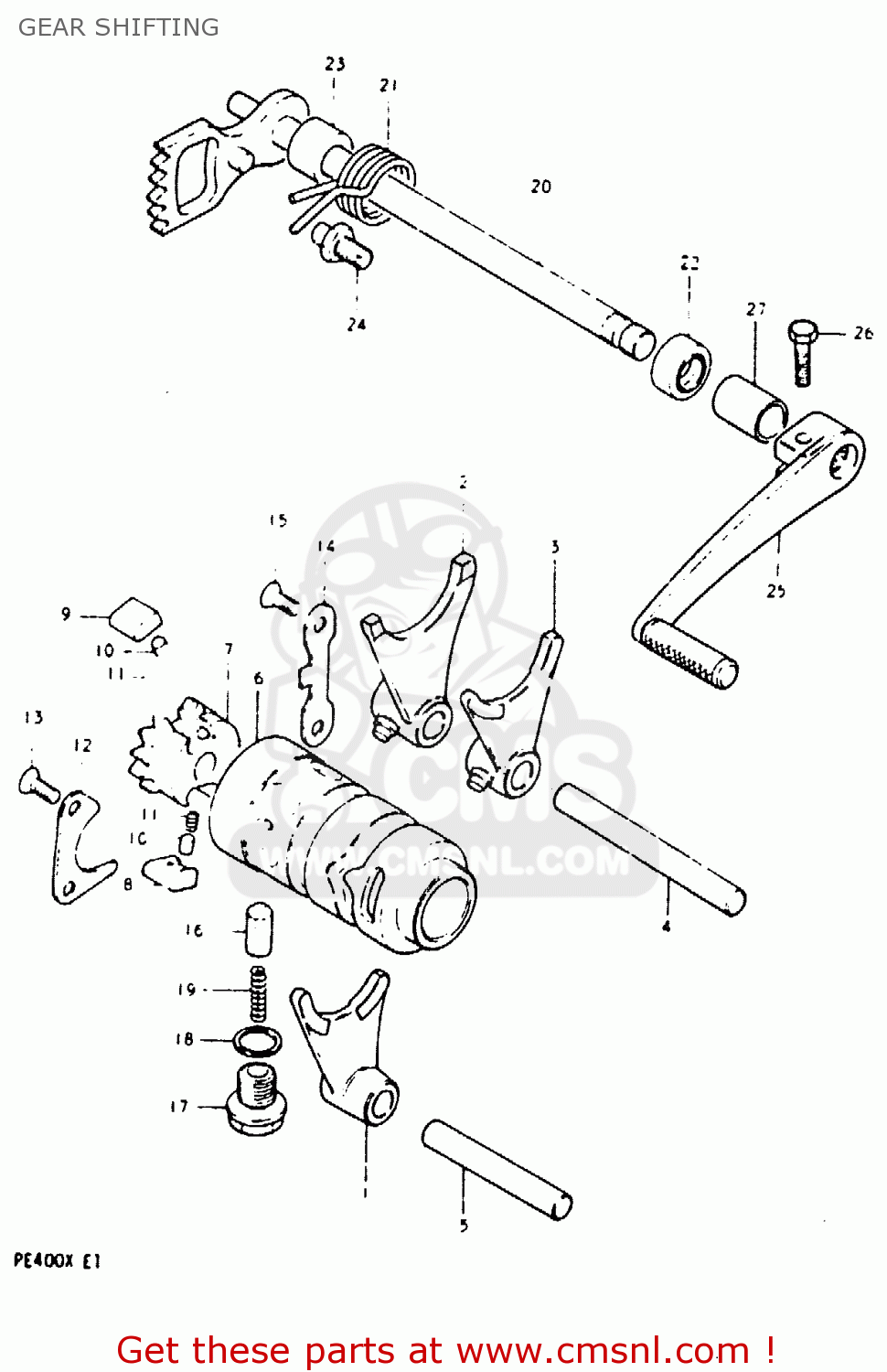 GEAR SHIFTING PE400 1981 (X) (E01 E02 E06 E15 E24)