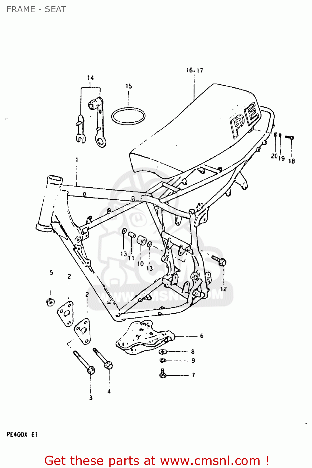 FRAME - SEAT PE400 1981 (X) (E01 E02 E06 E15 E24)