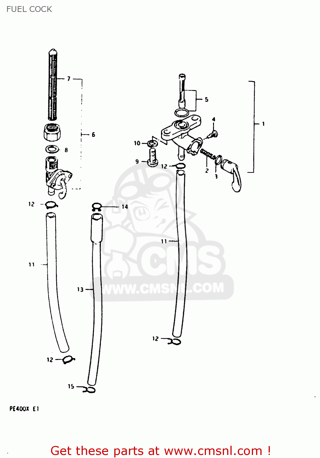FUEL COCK PE400 1981 (X) (E01 E02 E06 E15 E24)